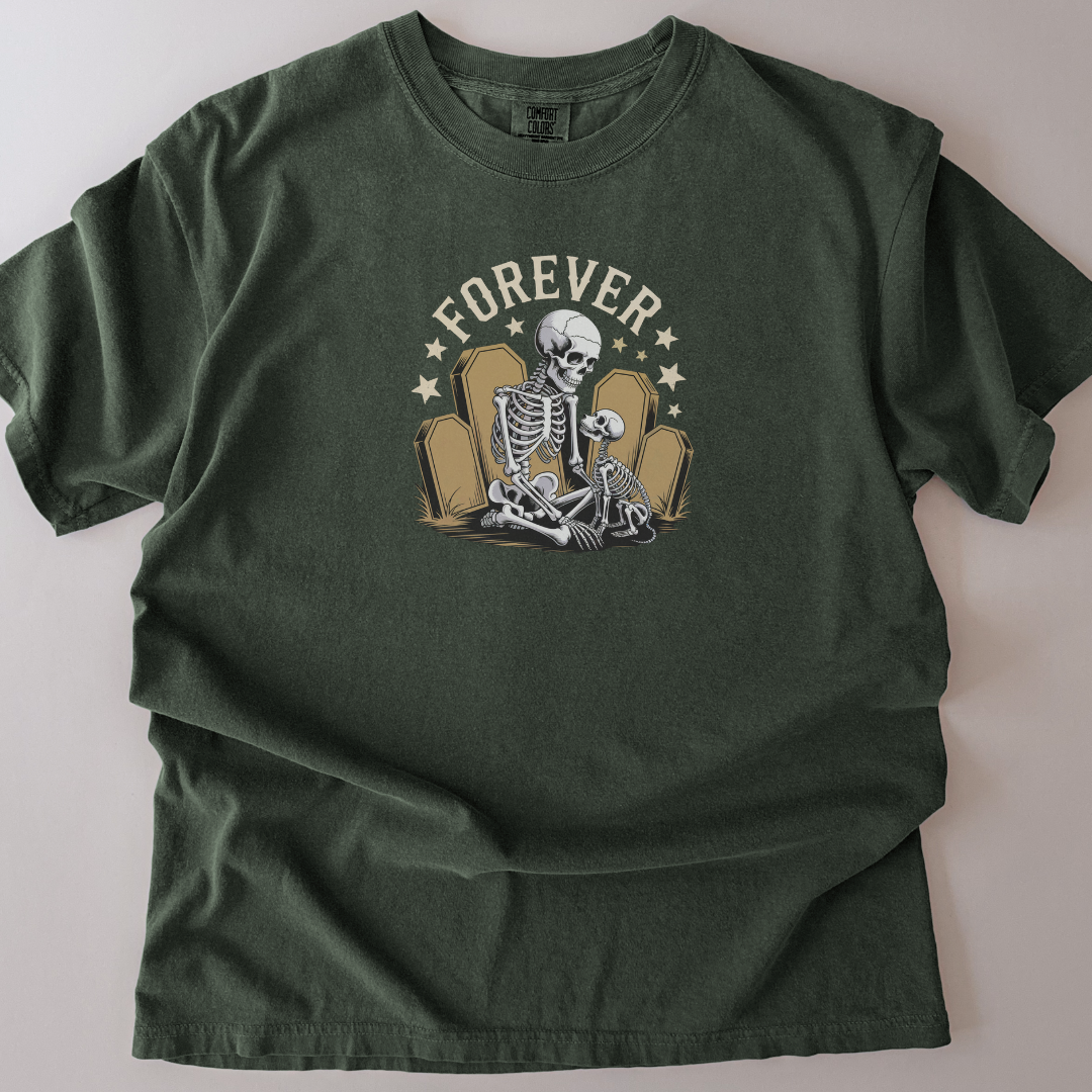 forever skeleton and dog t-shirt