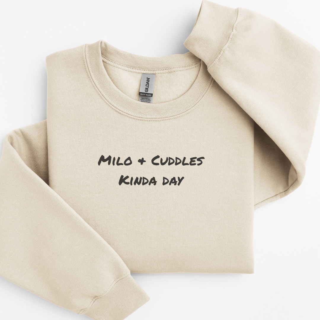 Personalised “Dog Name & Cuddles Kinda Day” Sweatshirt – Custom Printed