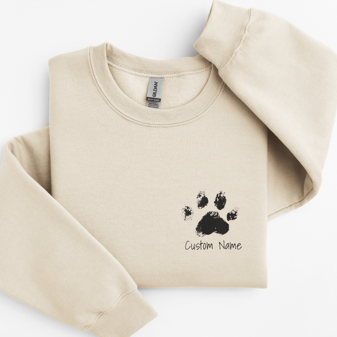 Personalised Dog Name Paw Print Sweatshirt – Custom Printed