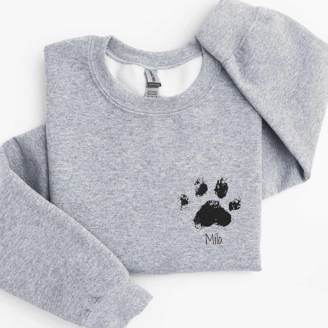 Personalised Dog Name Paw Print Sweatshirt – Custom Printed