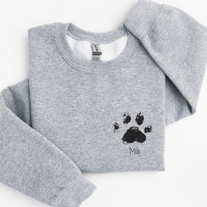 Personalised Dog Name Paw Print Sweatshirt – Custom Printed