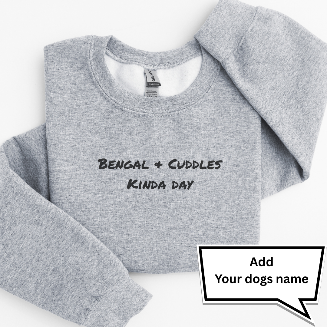 Personalised “Dog Name & Cuddles Kinda Day” Sweatshirt – Custom Printed