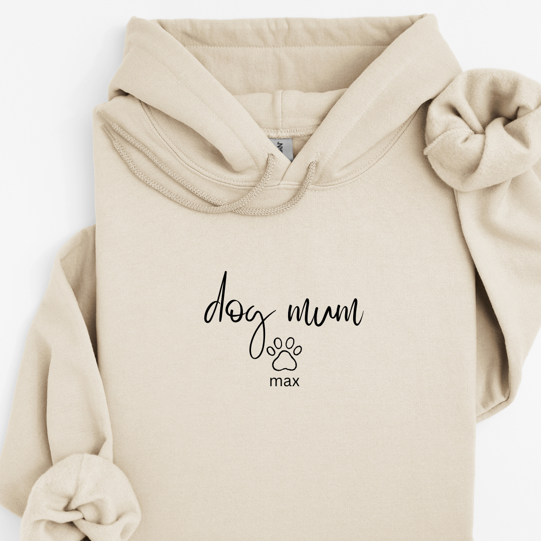 Personalised “Dog Mum” Hoodie – Custom Printed Name