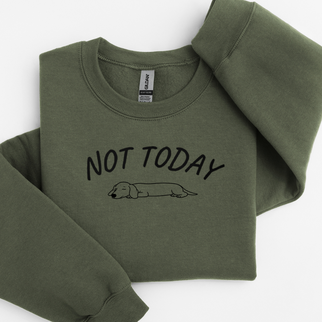 Personalised Any Dog Breed “Not Today Lazy Days” Sweatshirt – Custom Printed