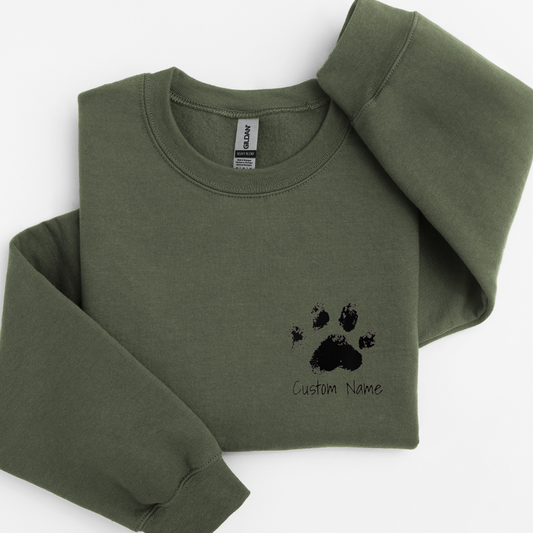 Personalised Dog Name Paw Print Sweatshirt – Custom Printed