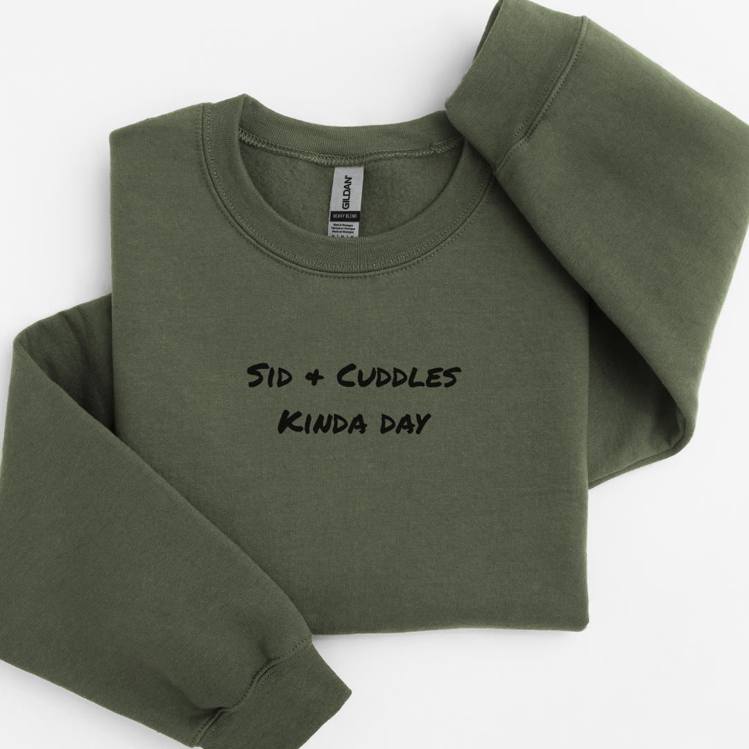 Personalised “Dog Name & Cuddles Kinda Day” Sweatshirt – Custom Printed