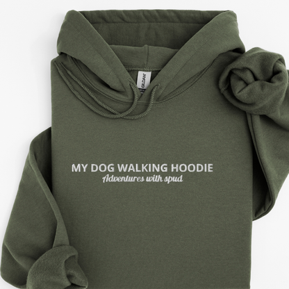 Personalised Embroidered “My Dog Walking Adventures” Hoodie – Custom Name