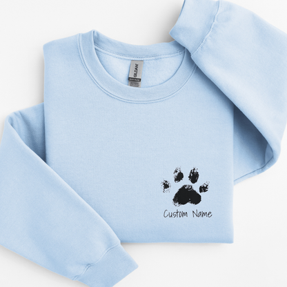 Personalised Dog Name Paw Print Sweatshirt – Custom Printed