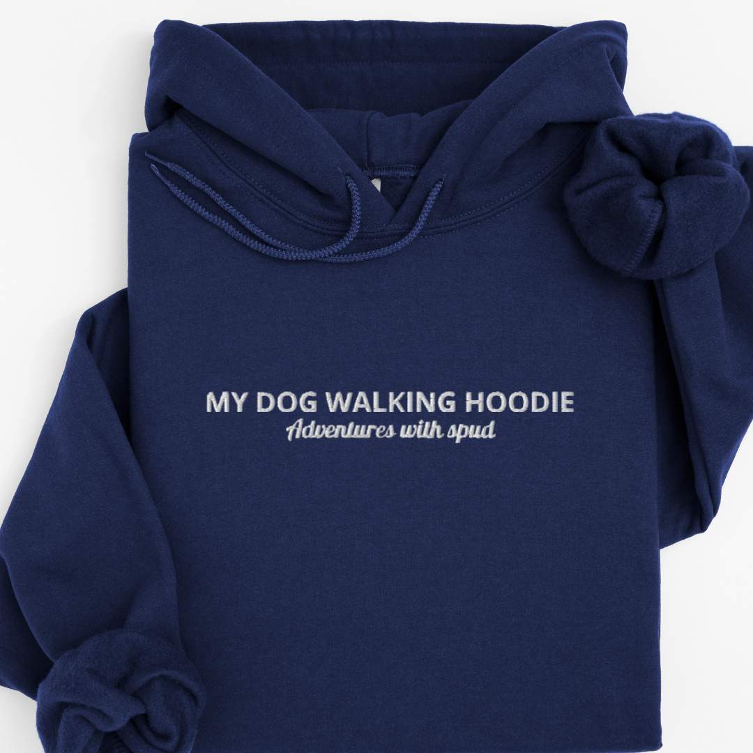 Personalised Embroidered “My Dog Walking Adventures” Hoodie – Custom Name