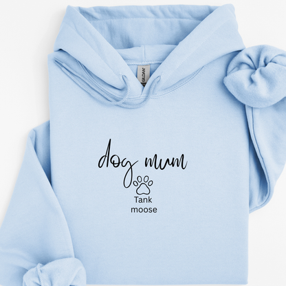 Personalised “Dog Mum” Hoodie – Custom Printed Name