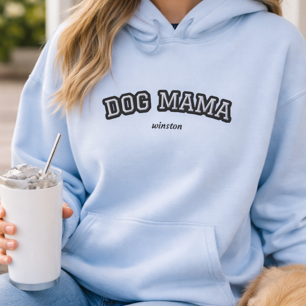 Personalised Dog Hoodie – Custom Embroidered Name (Dog Mama)