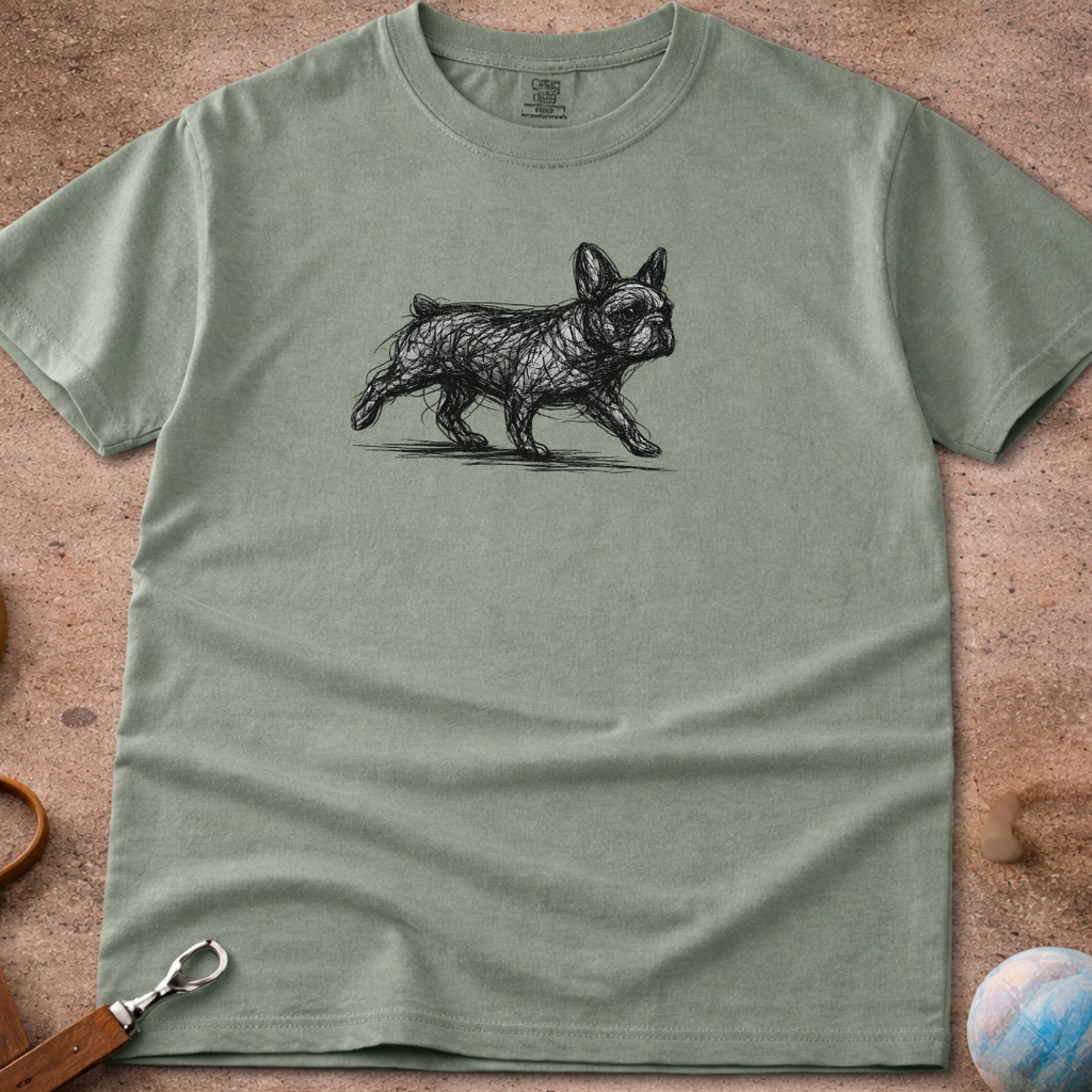 French Bulldog (Frenchie) Charcoal Line T-Shirt