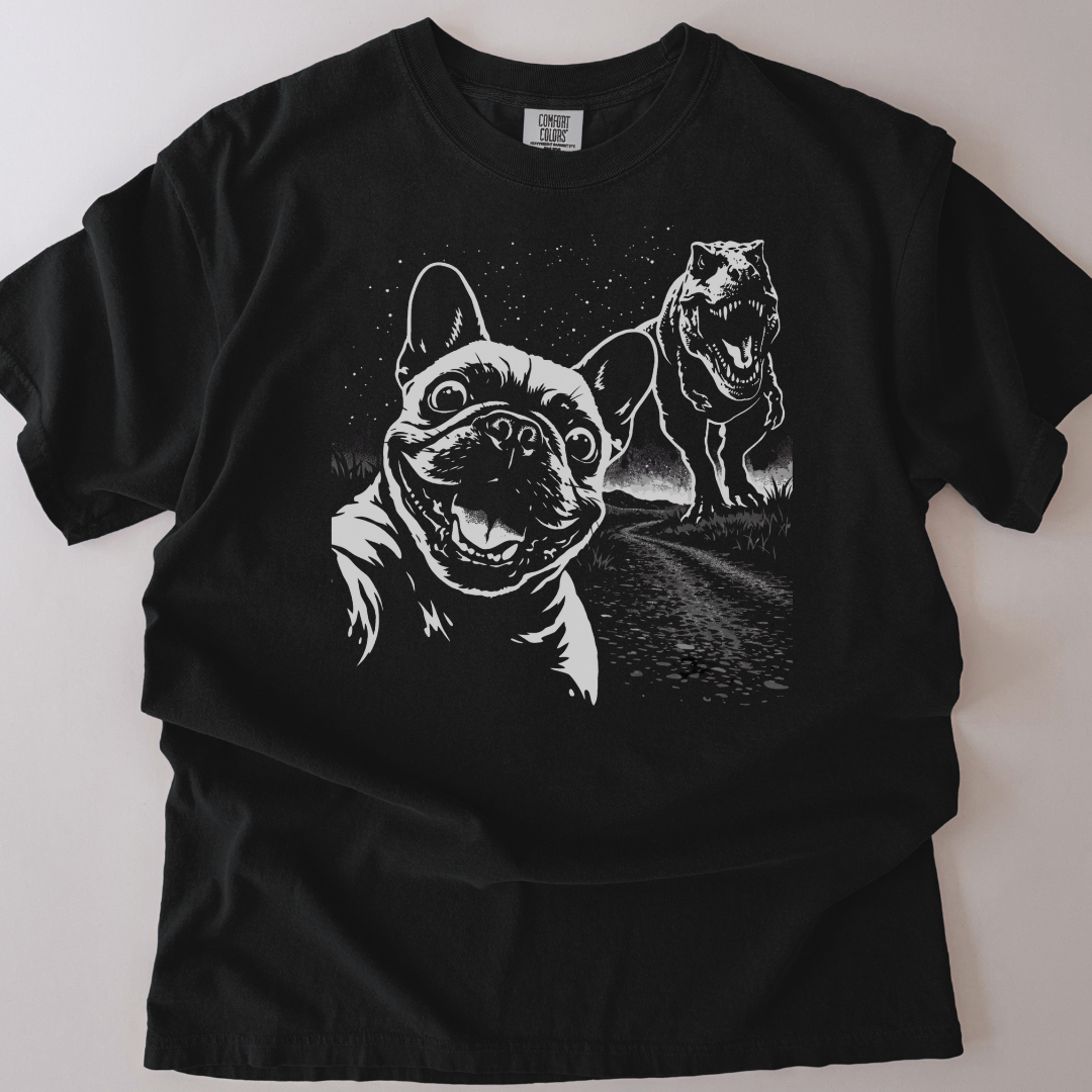 French Bulldog (Frenchie) vs T-Rex T-Shirt