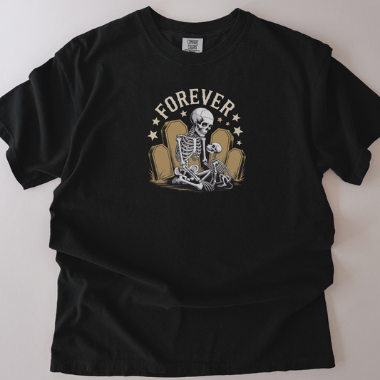 forever skeleton and dog t-shirt