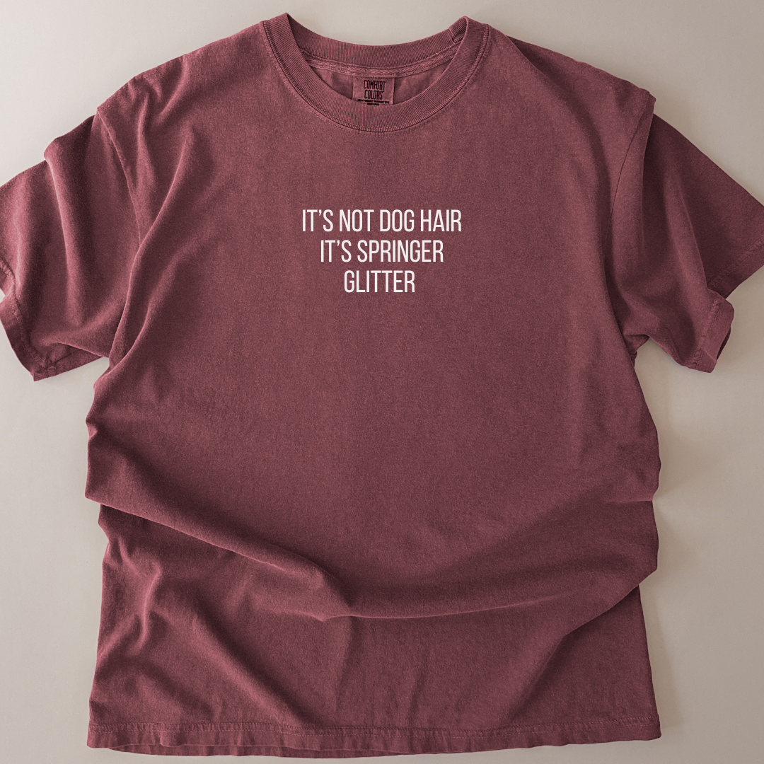 personalised its not dog hair its (any breed) glitter t-shirt