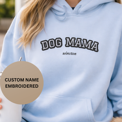 Personalised Dog Hoodie – Custom Embroidered Name (Dog Mama)