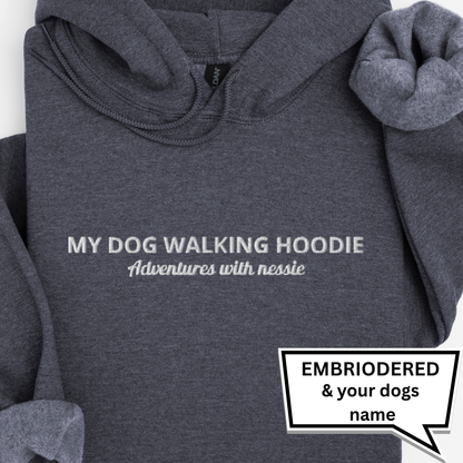 Personalised Embroidered “My Dog Walking Adventures” Hoodie – Custom Name