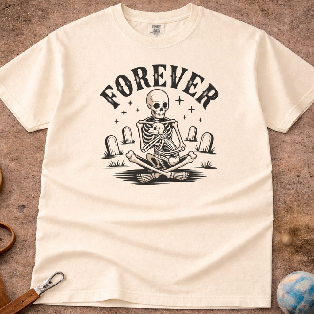 Forever Cartoon Dog Skeleton T-Shirt