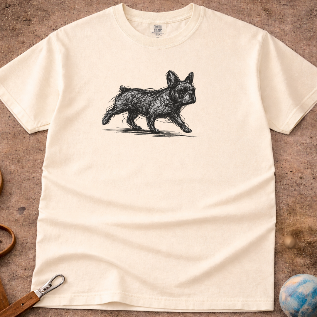 French Bulldog (Frenchie) Charcoal Line T-Shirt