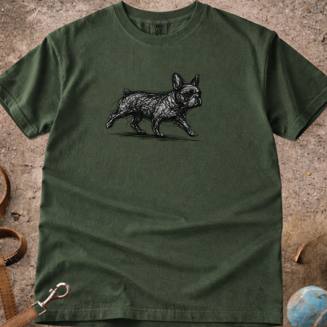French Bulldog (Frenchie) Charcoal Line T-Shirt