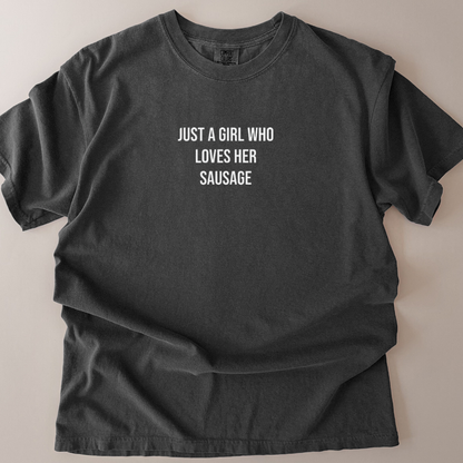 Personalised “Just a Girl Who Loves Her (Dog Breed)” T-Shirt – Custom Breed Name