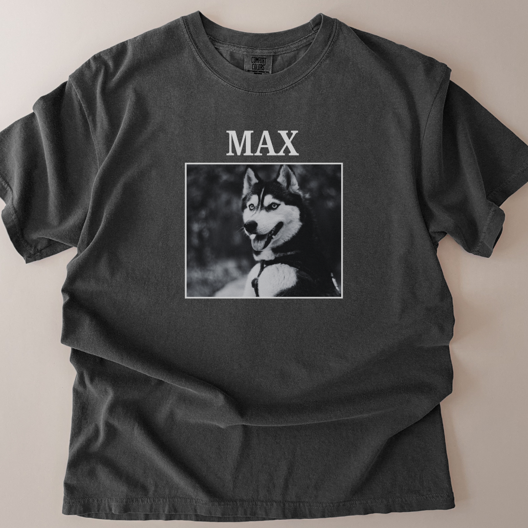 personalised vintage single photo and name t-shirt