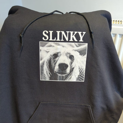 Personalised Vintage Dog Photo & Name Hoodie – Custom Printed