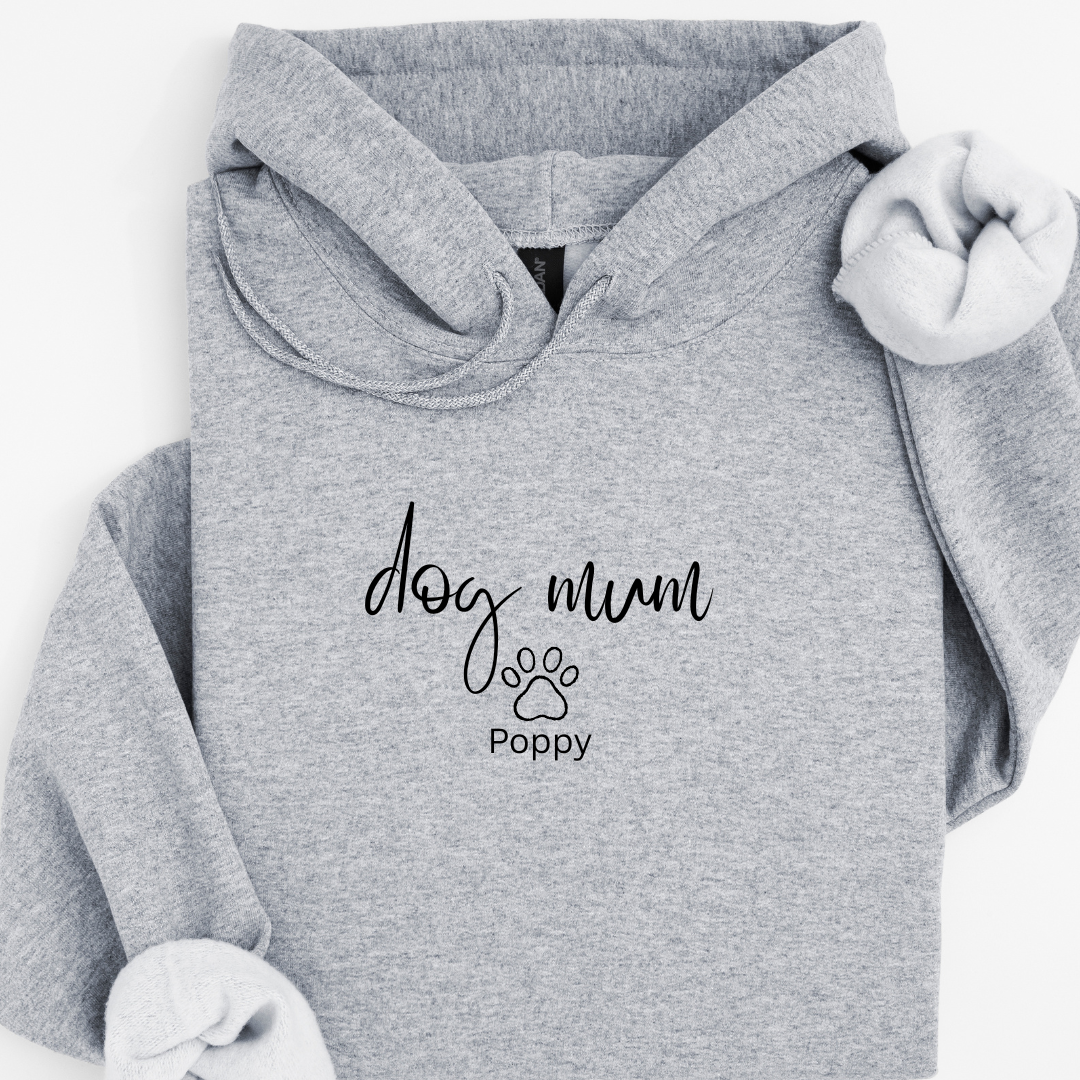 Personalised “Dog Mum” Hoodie – Custom Printed Name