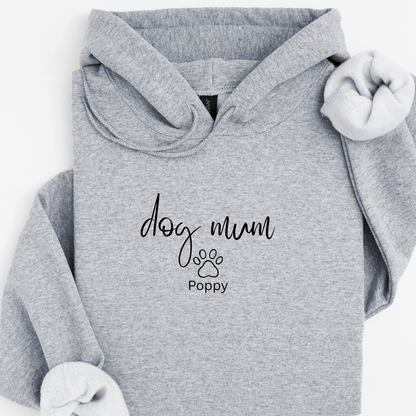 Personalised “Dog Mum” Hoodie – Custom Printed Name