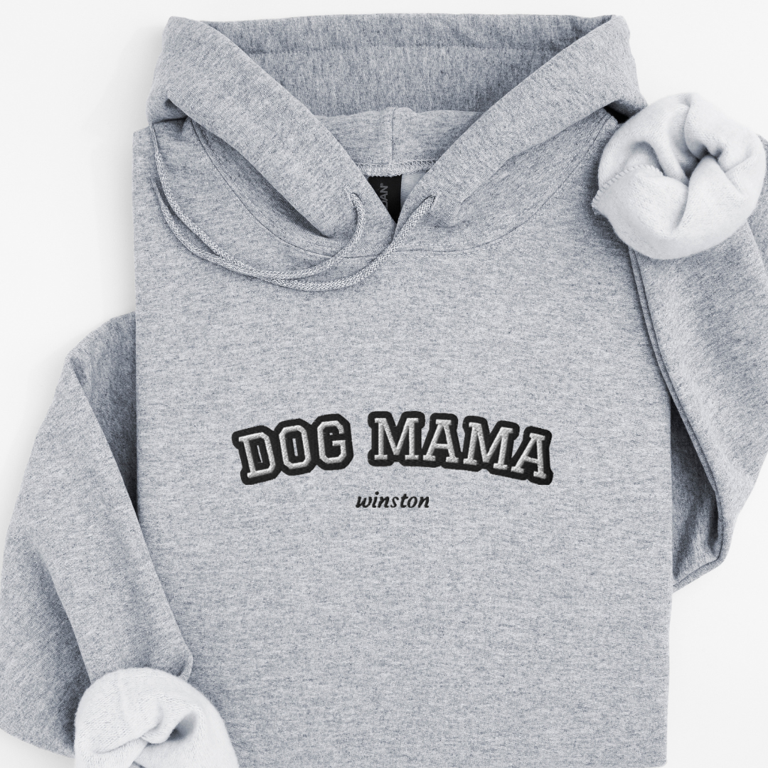 Personalised Dog Hoodie – Custom Embroidered Name (Dog Mama)