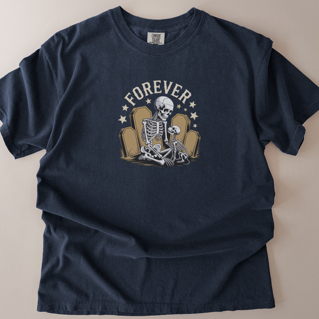 forever skeleton and dog t-shirt