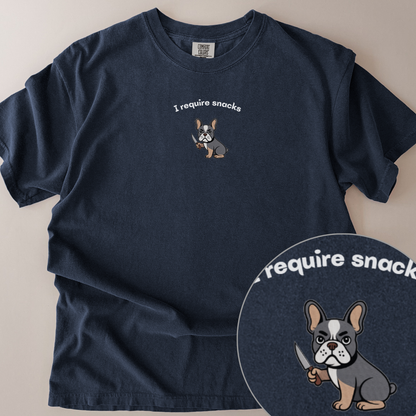personalised I want snacks (any dog breed) t-shirt