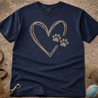 Dog Lover Paw Print Heart T-Shirt
