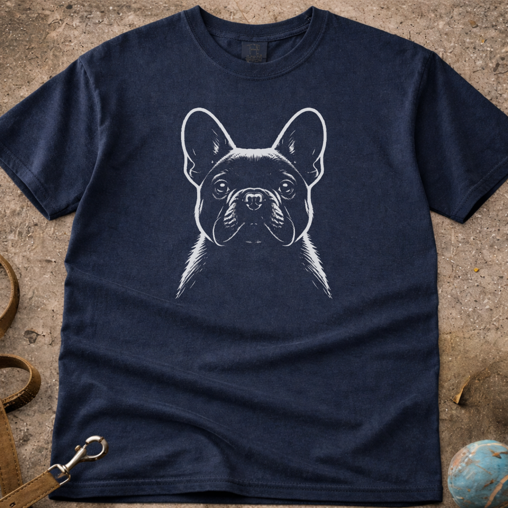 French Bulldog (Frenchie) Minimal Line Art T-Shirt