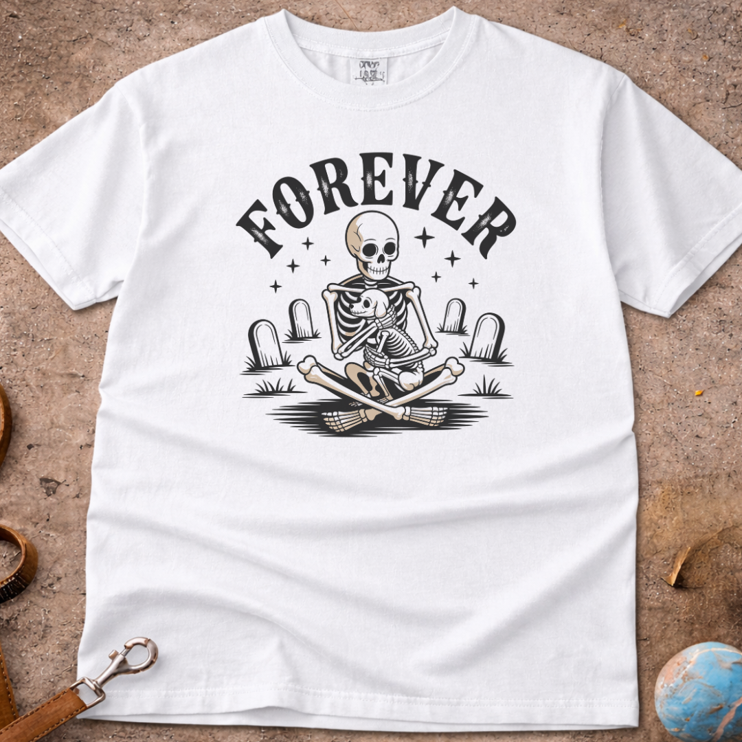 Forever Cartoon Dog Skeleton T-Shirt